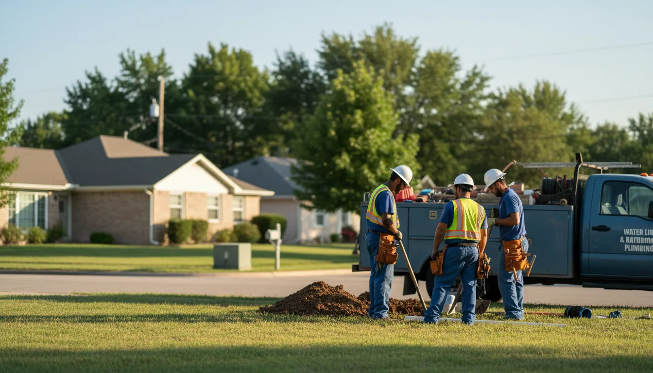 Residential water line and bathroom plumbing service in Lexington, TN